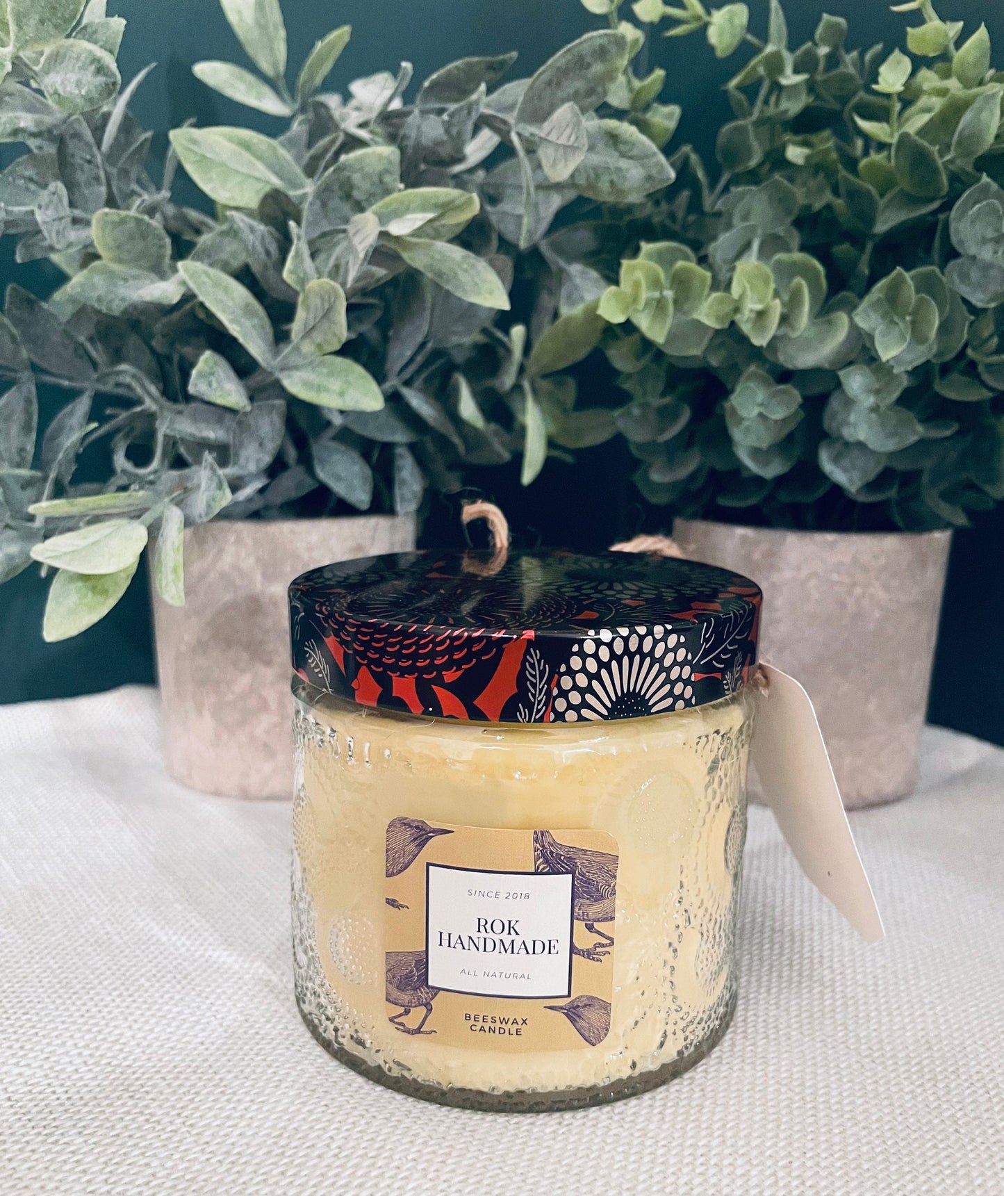 Unscented Beeswax Candle, Two-Wick 10oz Jar