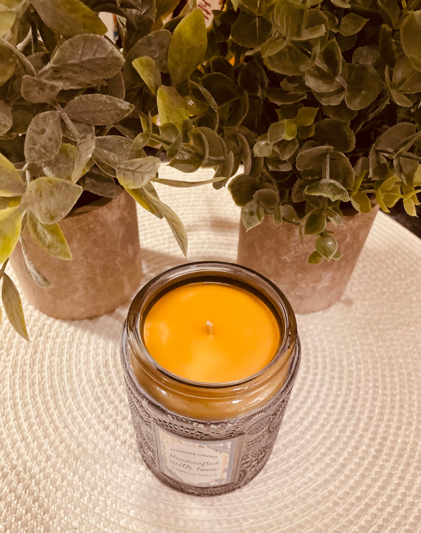 8oz Unscented Beeswax Candle