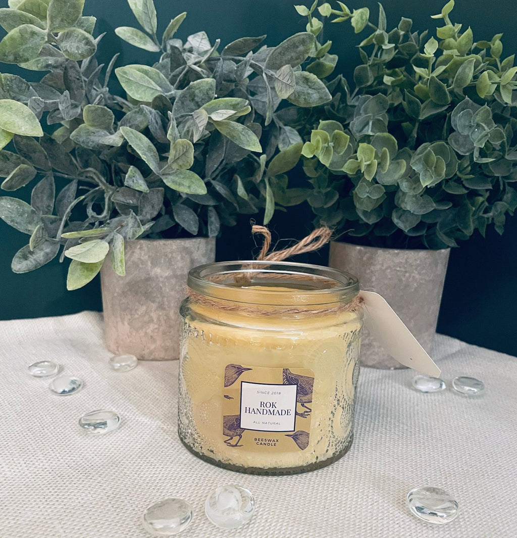 Hand Poured Beeswax Candle, Two-Wick Scented Candle (10 oz)