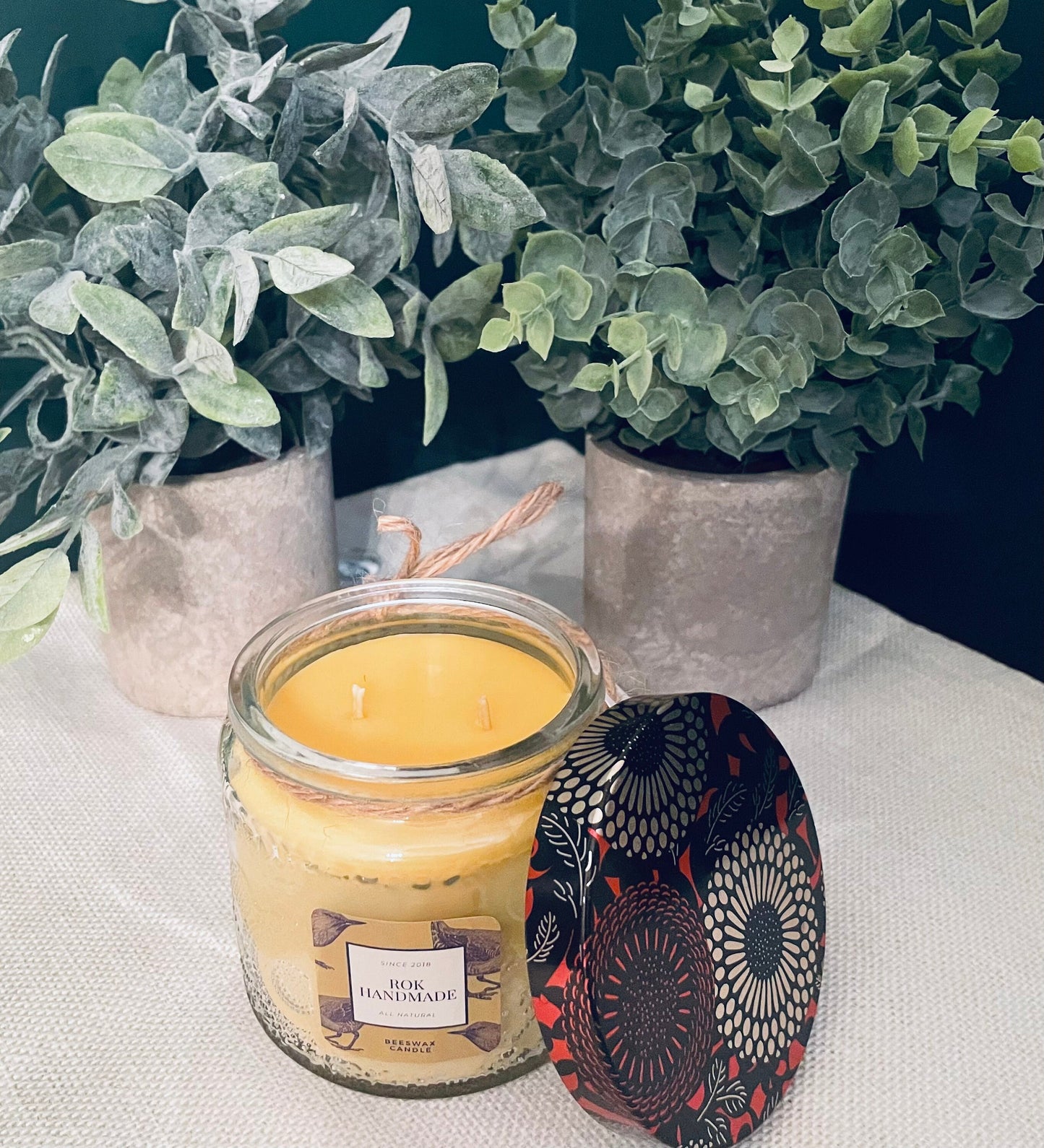 Hand Poured Beeswax Candle, Two-Wick Scented Candle (10 oz)