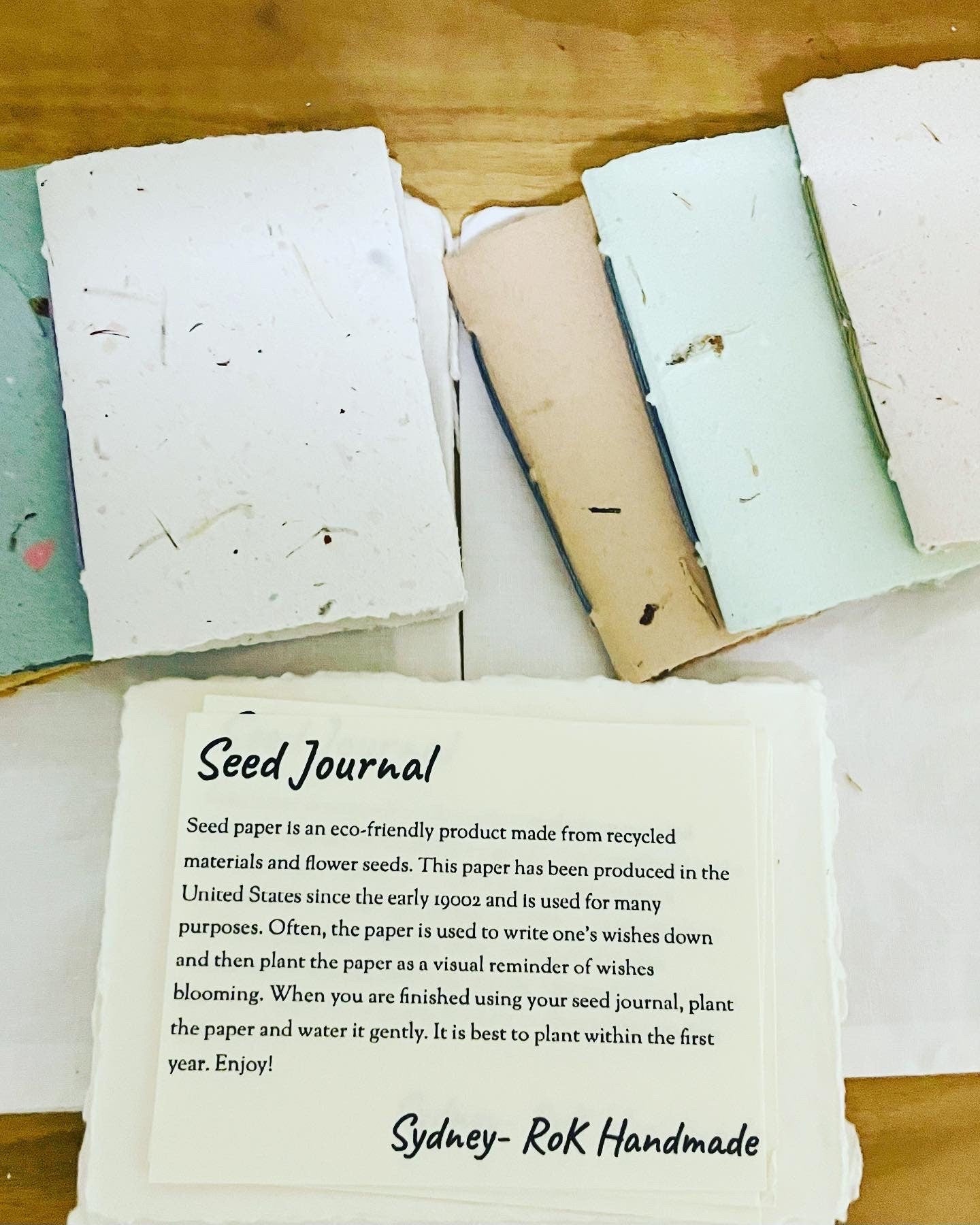 Pocket Seed Journal: Handmade Rag Cotton Paper (Bulk)
