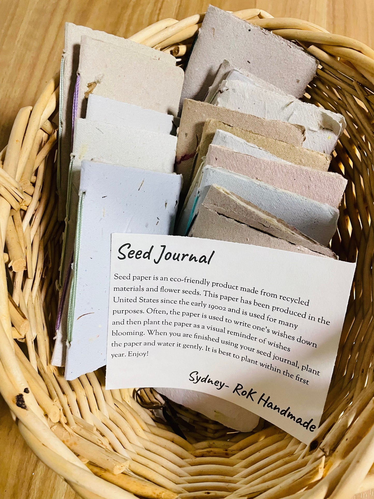 Pocket Seed Journal: Handmade Rag Cotton Paper (Bulk)