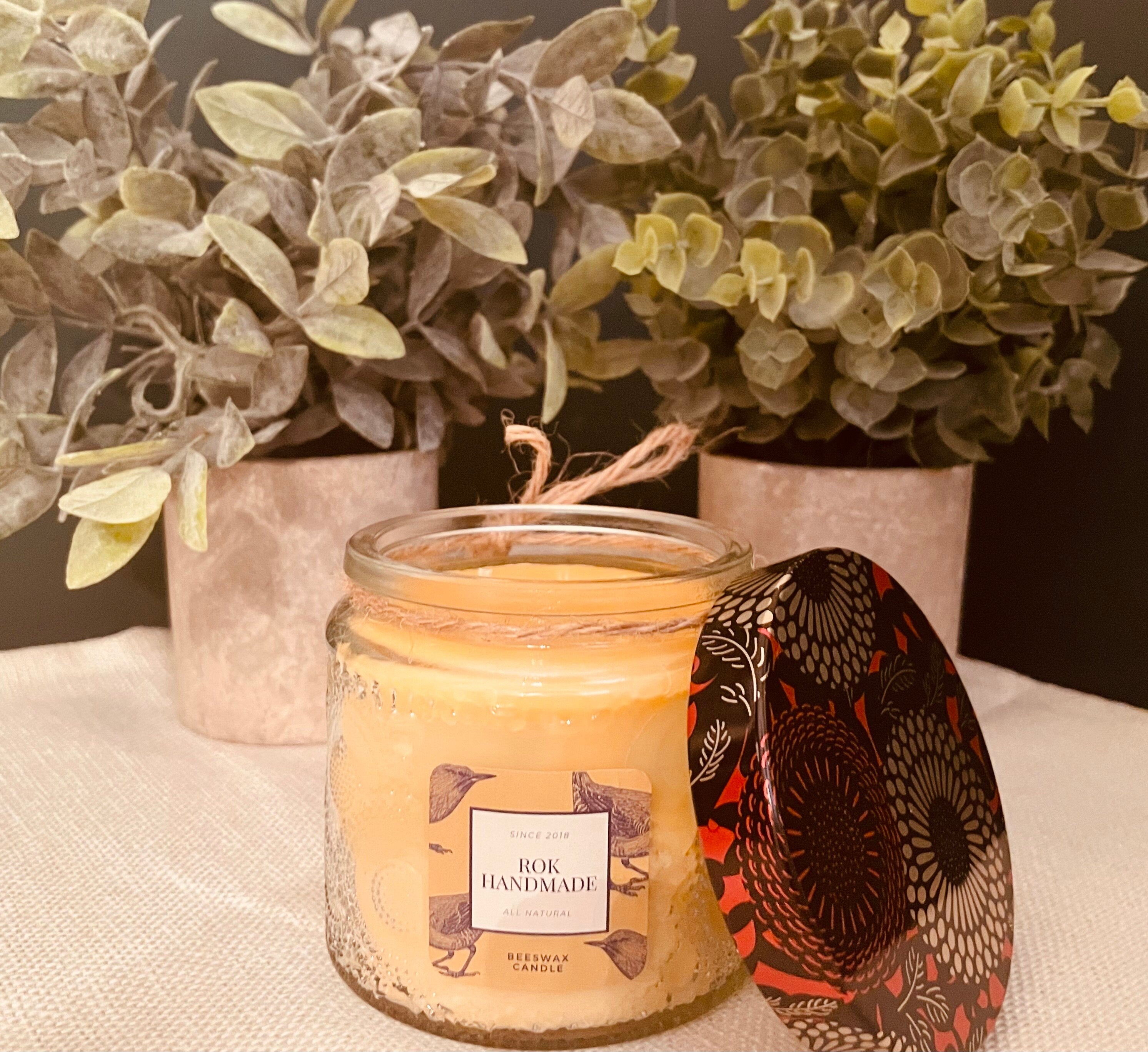 Hand Poured Beeswax Candle, Two-Wick Scented Candle (10 oz)