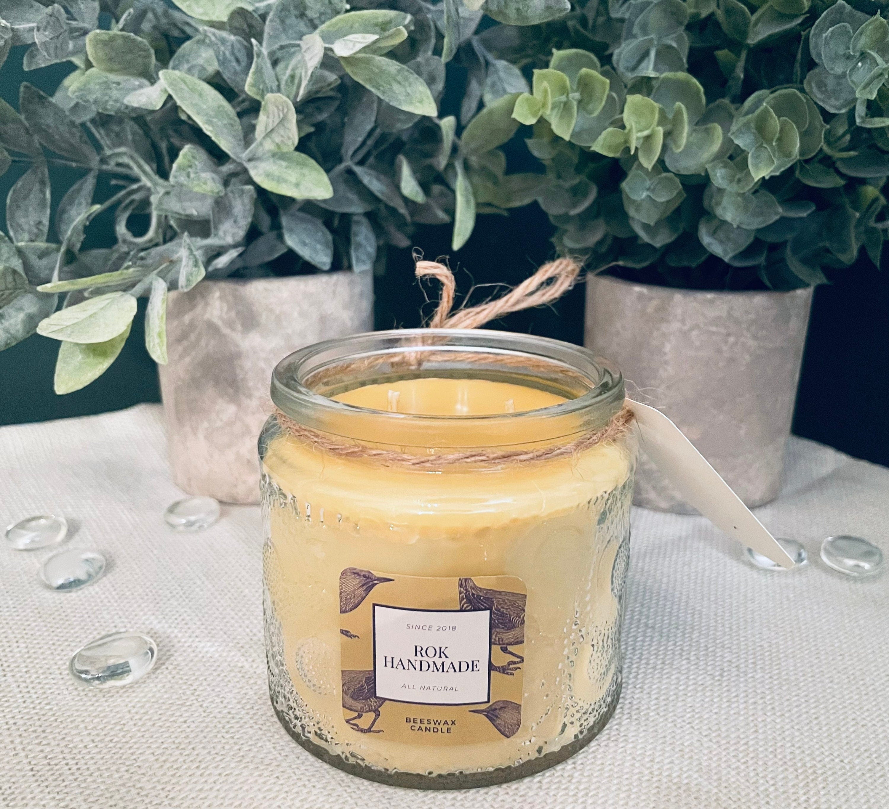Hand Poured Beeswax Candle, Two-Wick Scented Candle (10 oz)