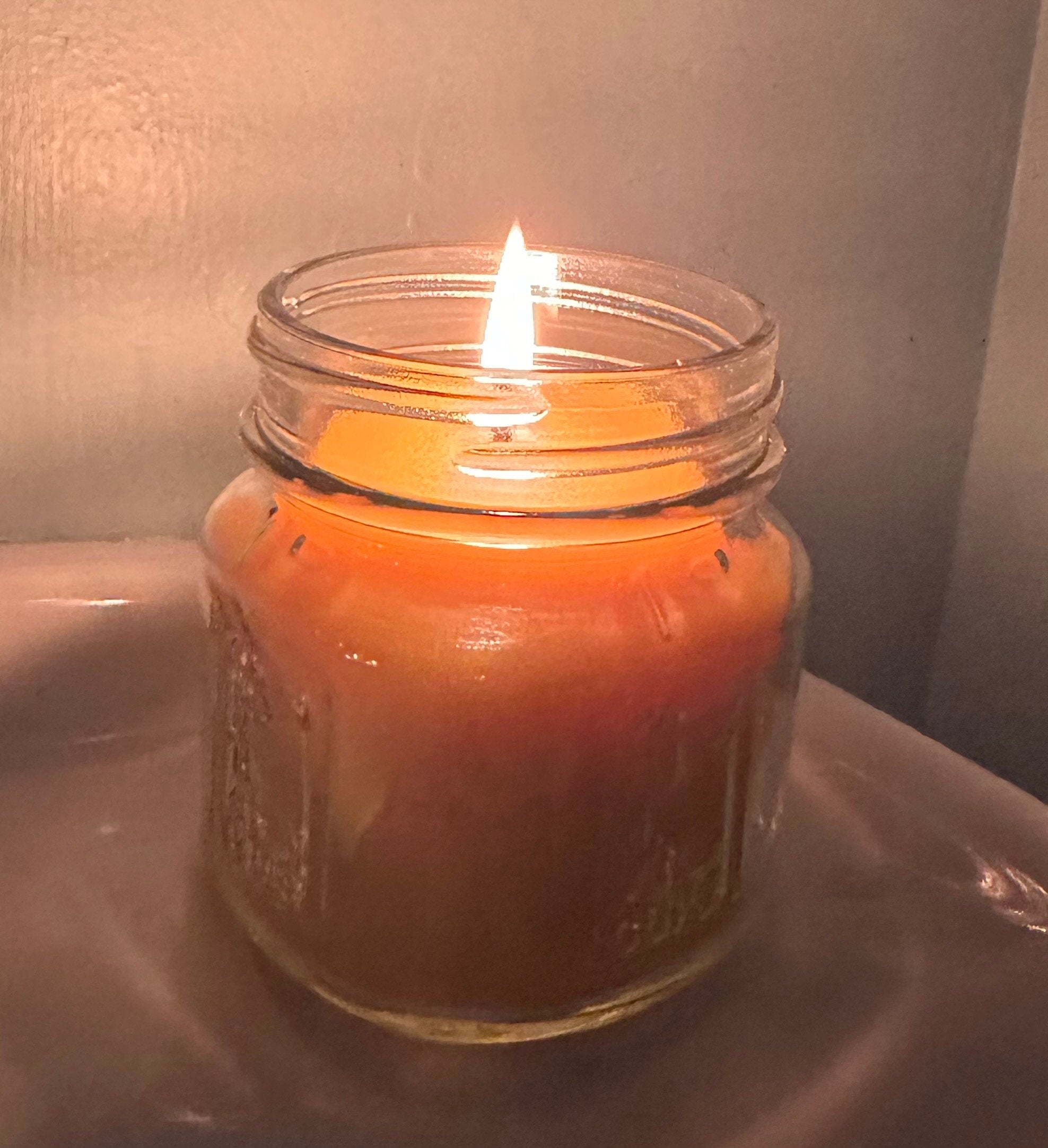 8oz Pure Beeswax Candle: Mason Jar, Clean Burning