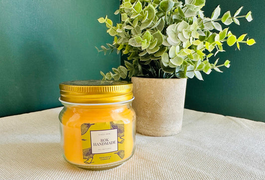 8oz Pure Beeswax Candle: Mason Jar, Clean Burning