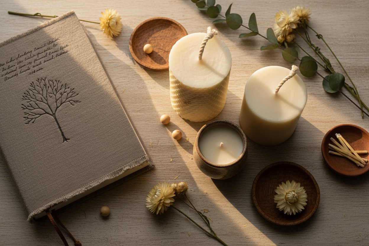 candles and journal