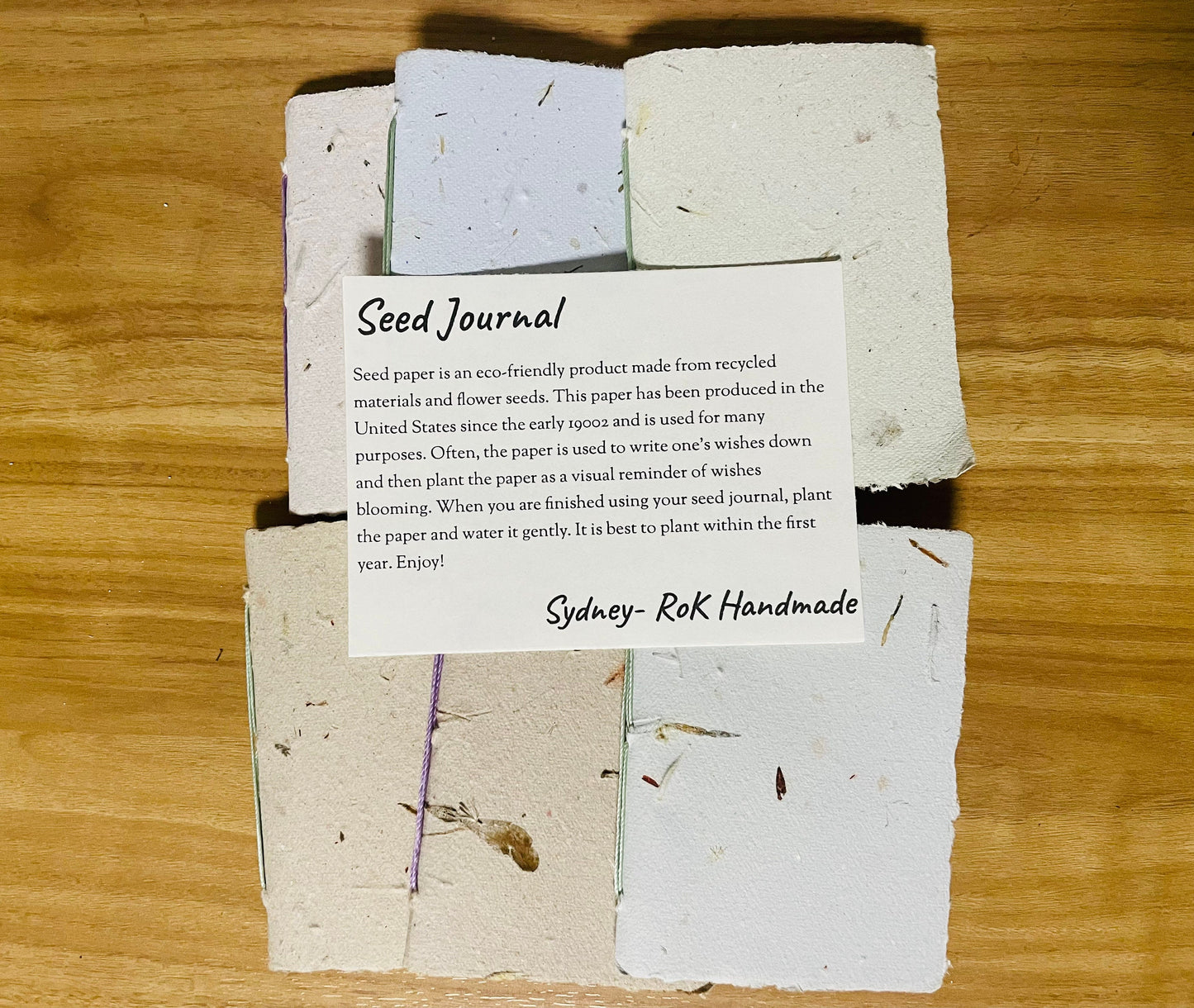 Pocket Seed Journal: Handmade Rag Cotton Paper (Bulk)